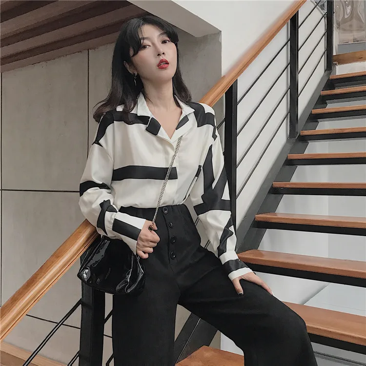 Colorfaith New Women Blouses Shirts 2020 Spring Summer Vintage Lady Fashion Striped Printed Buttons Checkered Tops shirt BL3525 | Женская