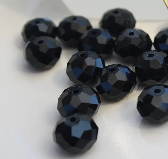 

Free Shipping! Wholesale AAA Top Quality 8mm Crystal 5040 Rondelle Beads-Black/Jet colour 360pcs