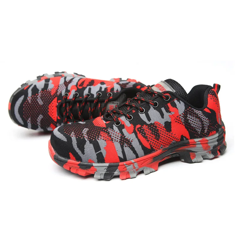 Мужская обувь мужские кроссовки со стальным носком для пирсинга безопасные