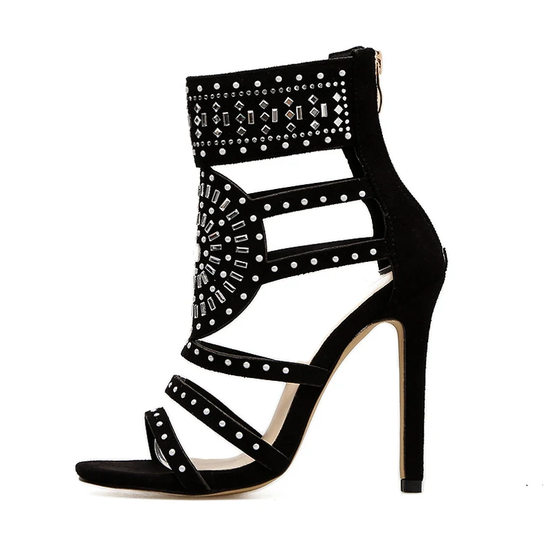 Женские босоножки 2018 г. весна лето с открытым носком на высоком каблуке полые