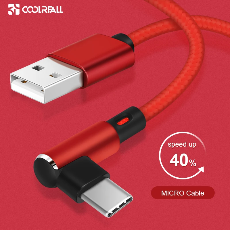 USB TYPE C кабель Coolreall для быстрой зарядки и передачи данных 90 градусов Xiaomi A2 Huawei samsung