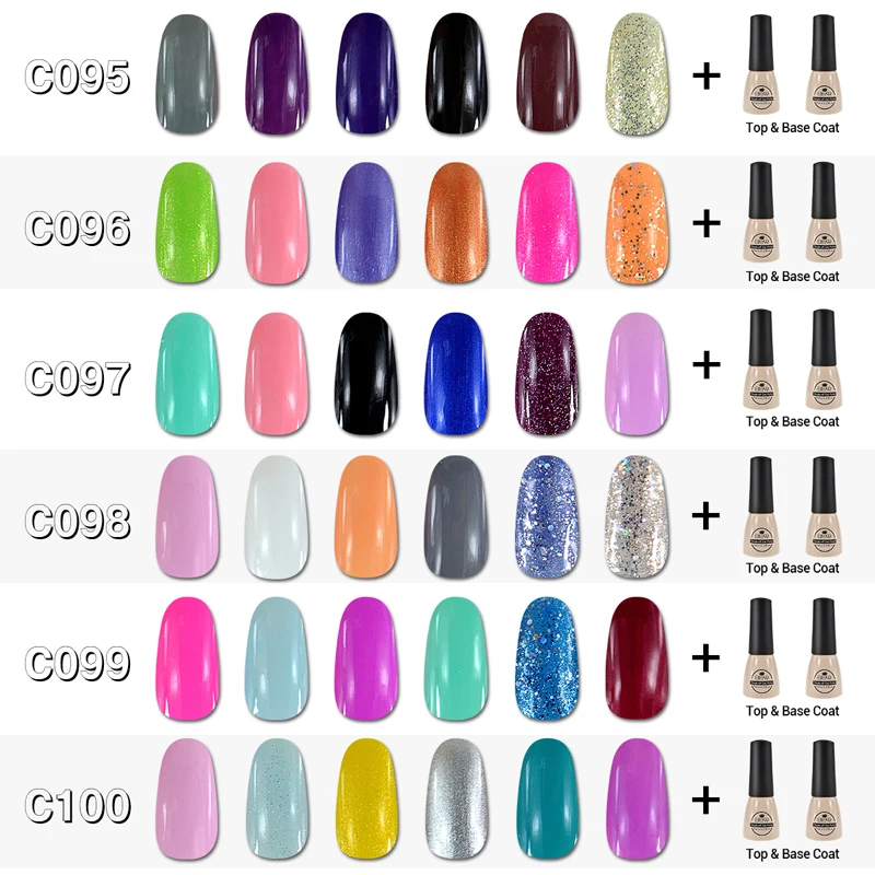 Elite99 7 мл Выберите любой 6 видов цветов с верхним слоем базового покрытия красивый