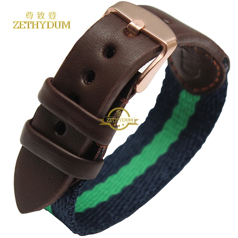 Мода Нейлоновый ремешок ссылка натуральная кожа Ремешок Для Часов 18 мм часы