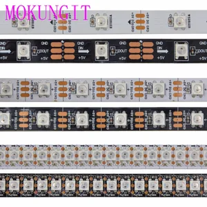 Пиксельная Светодиодная лента WS2812B SK6812, 1 м  5 м, 30607496100144 пикселей, светодиодная sM, умная Адресуемая, чернаябелая печатная плата, IP30IP65IP67, 5 в пост. Тока