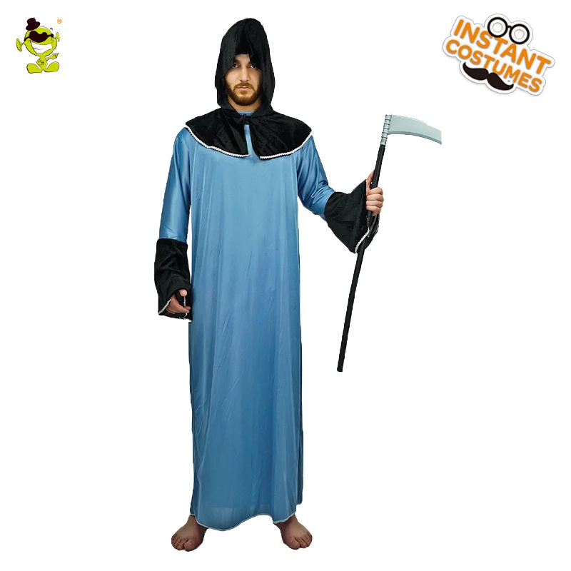 

Мужской костюм с капюшоном Grim Reaper, костюмы на Хэллоуин, Пурим, ролевая игра, маскарадный костюм для взрослых мужчин