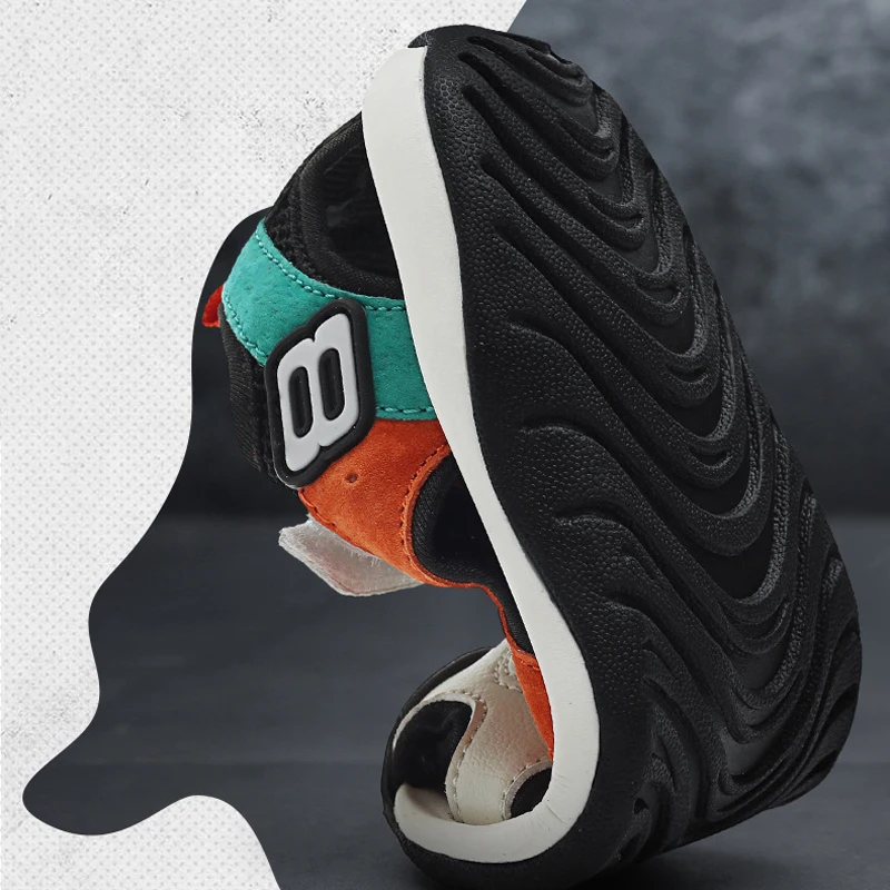 Летние повседневные сандалии для мальчиков пляжная обувь из искусственной кожи