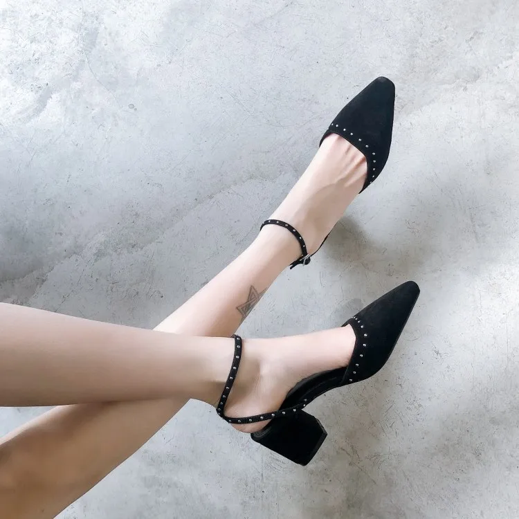 Женские босоножки на высоком каблуке Босоножки с открытым квадратным каблуком