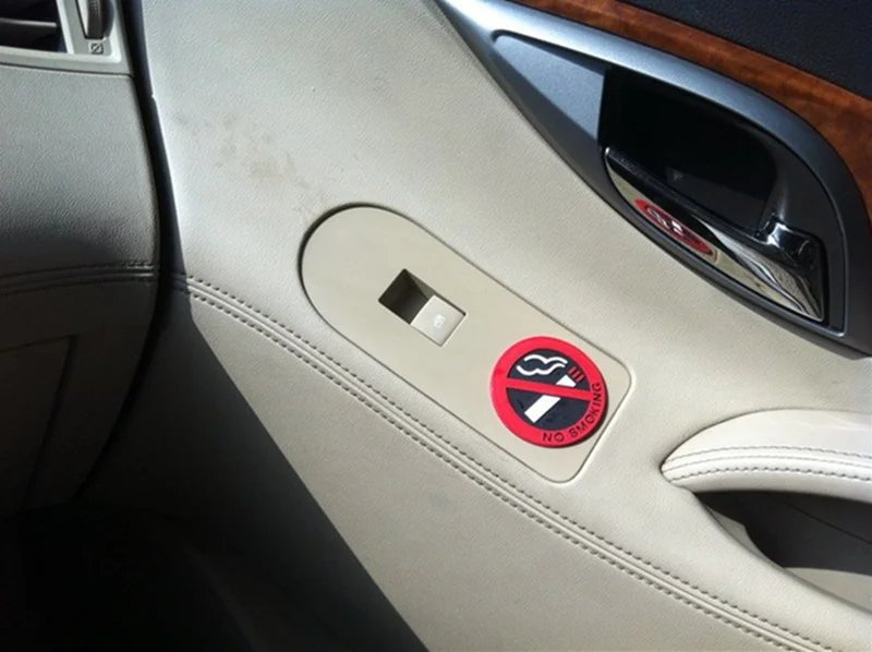 Car NO SMOKING Sign Tips Warning Logo Stickers For SsangYong/Lifan/Buick/Infiniti/Fiat/Mazda/Jeep/Subaru/Bmw/Citroen/mini/Lexus |