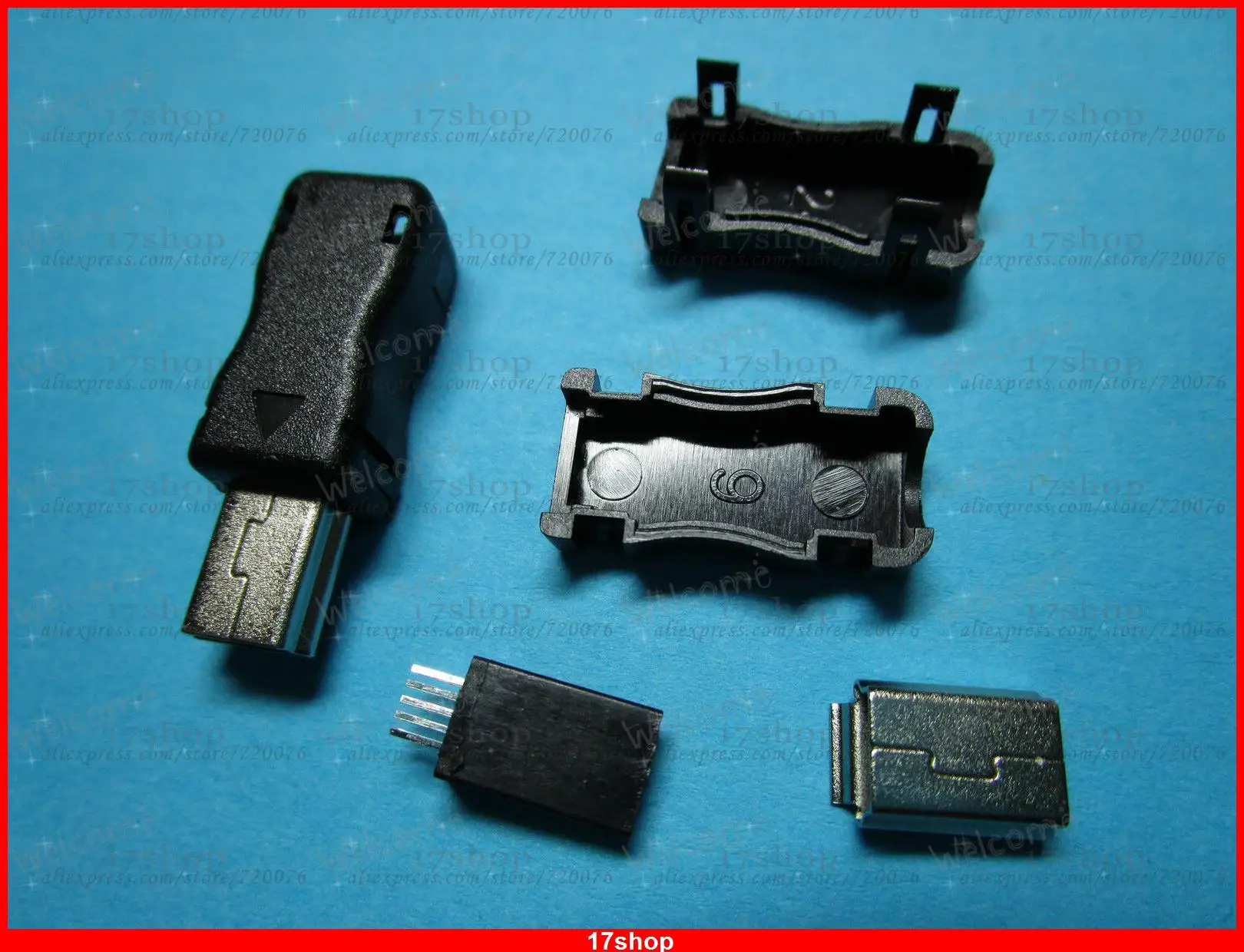 10 шт. Pin Mini USB разъем штекер пластиковый для Philips 180 градусов|plastic connector|plastic socketplastic