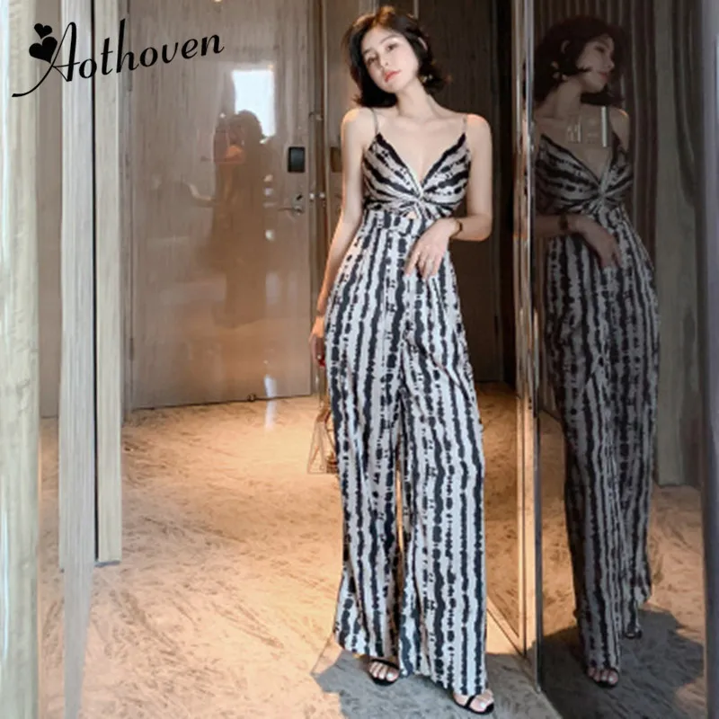 Черный Long Rompers Sexy Women Jumpsuit Summer Party Leopard V-neck Spaghetti Strap Catsuit Overalls Bodysuit Club Pants Playsuits - Цвет: Черный
