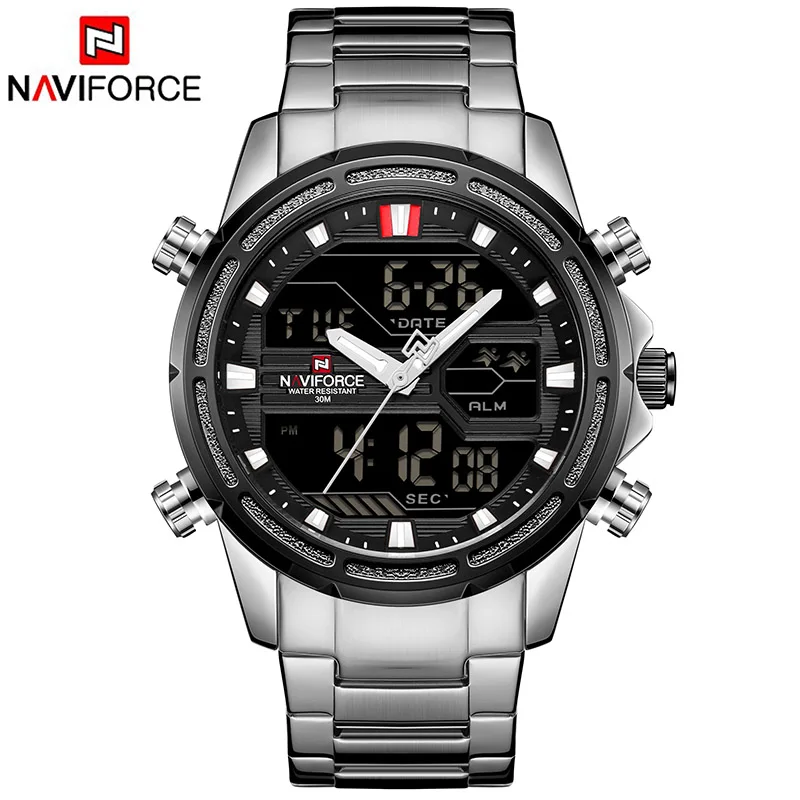 NAVIFORCE мужские часы цифровые военные модные спортивные аналогово Цифровые