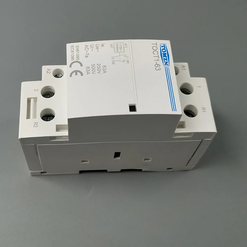 TOCT1 2P 63a 110 В катушка 230 В/220 50/60 Гц Din рейка бытовой модульный контактор переменного
