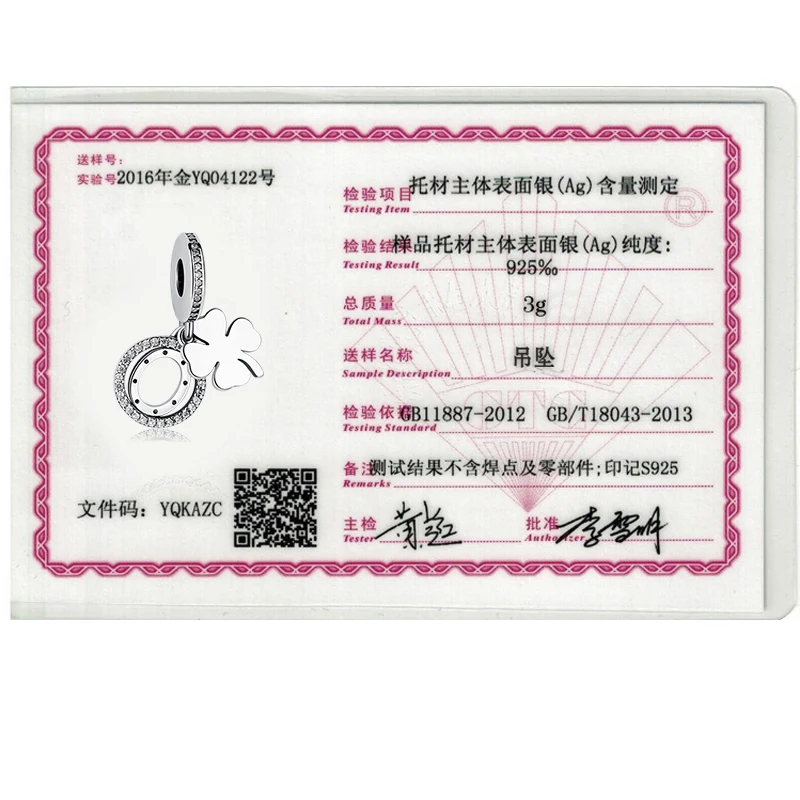 

Authentic 925 Sterling Silver Lucky Clover Dangle Charms Beads Fit Bracelet Pendant DIY Jewelry Accessories