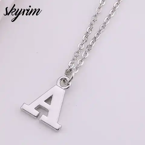 Skyrim Fashionable A-Z necklace with a letter print, alphabetical pendants, sweater, chain, necklace for men and women, jewelry, gift