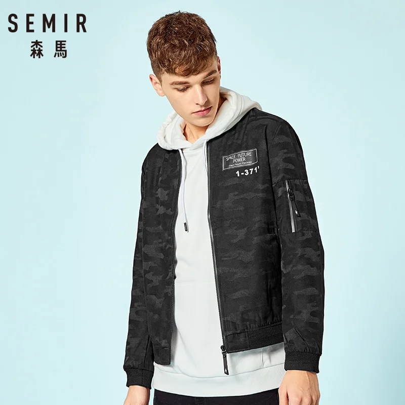 SEMIR XS 3XL новая мужская куртка Бомбер на молнии повседневная Уличная одежда в стиле