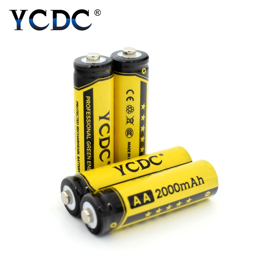 YCDC Лидер продаж! 4 шт YCDC 1,2 V AA 2000 mAh ni-mh аккумуляторная батарея EE6338
