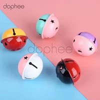 dophee 5pcs colorful small jingle bells colorful plated beautiful christmas bell ornaments decoration random
