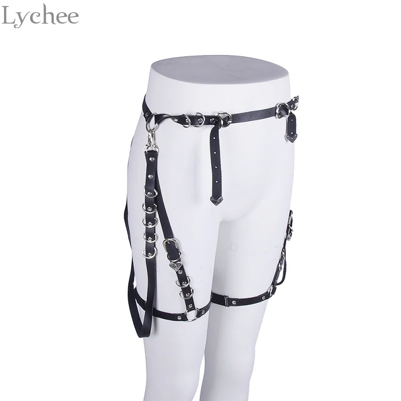Lychee готический панк металлическое кольцо Синтетическая кожа Женская подвязка