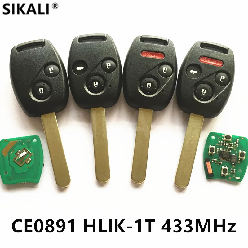 Дистанционный Автомобильный ключ для CE0891 HLIK-1T 433 МГц Honda Accord Element CR-V HR-V Fit City Jazz Odyssey