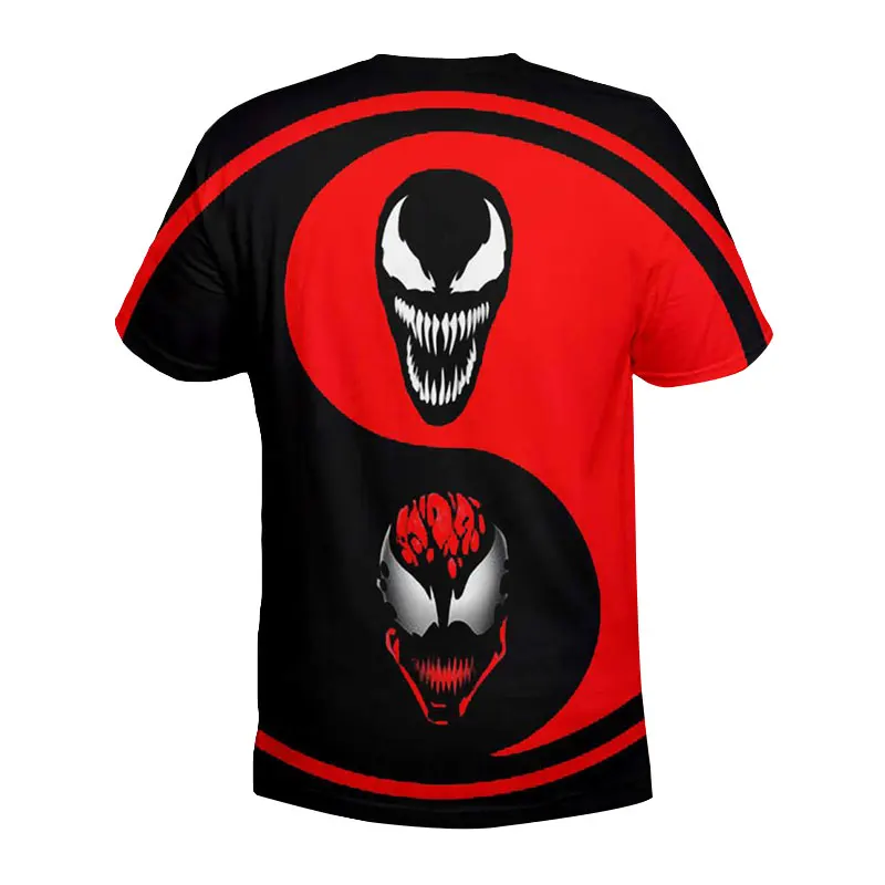 Cloudstyle Men New Spiderman T shirt 3D Printed Venom Tai Ji Casual Fashion Tee Shirt Superhero Male Summer Tshirt Tops Cool | Мужская