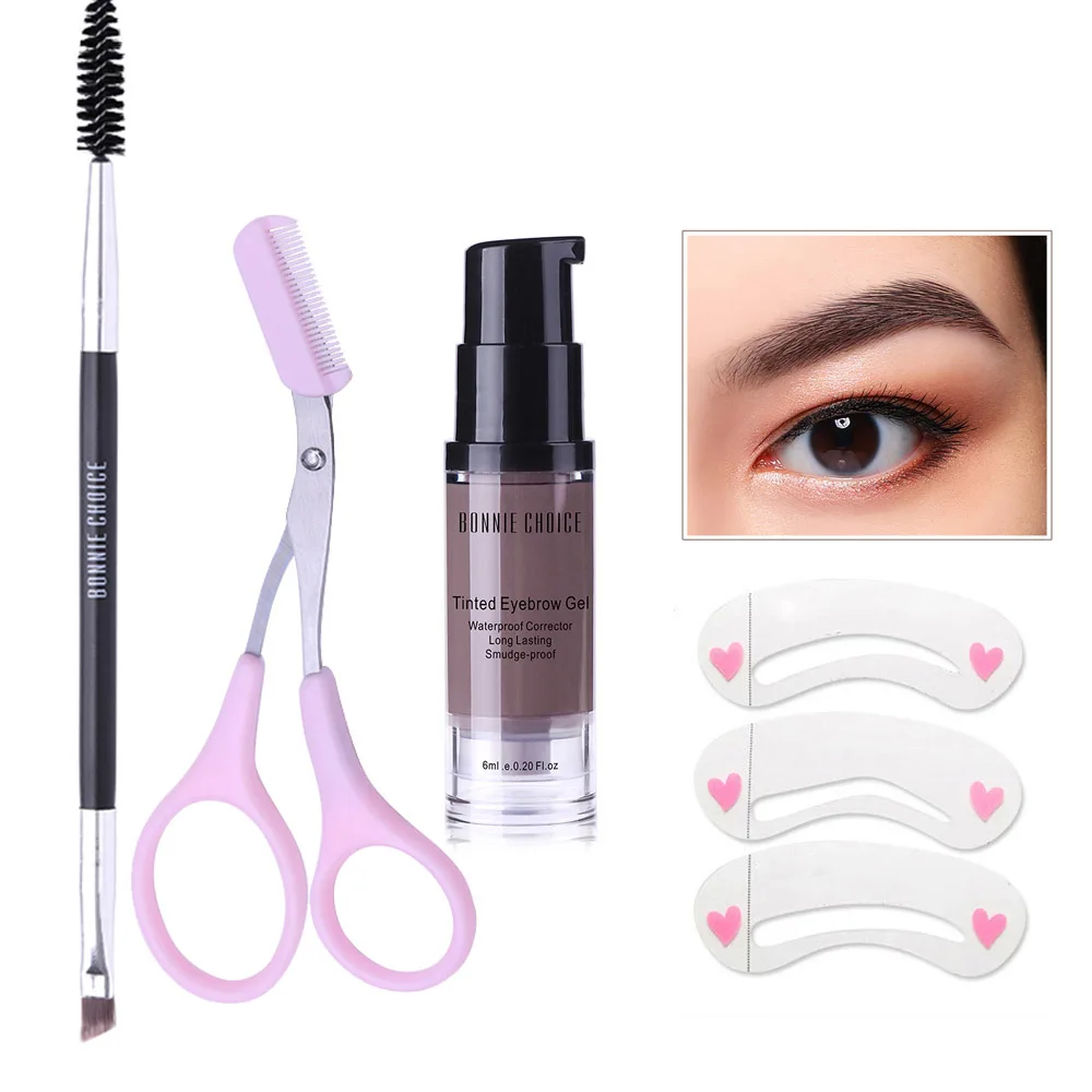 Set 5 Bonnie Choice гель для бровей с высоким оттенком, макияж, коричневый гель для бровей, палитра, усилитель бровей, оттенок, водонепроницаемый набор - Цвет: Set 5