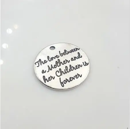 10 шт./лот 25 мм с надписями надписью любовь между мамой и детьми Forever Words Mother Love Charm