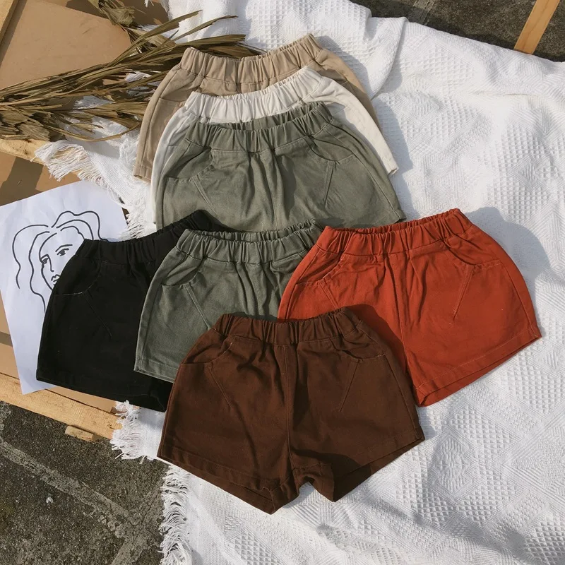 Летние шорты для маленьких девочек и мальчиков хлопковые повседневные короткие
