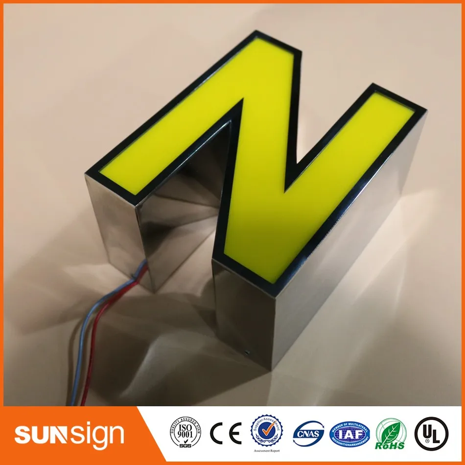 new product advertising stainless steel led letters