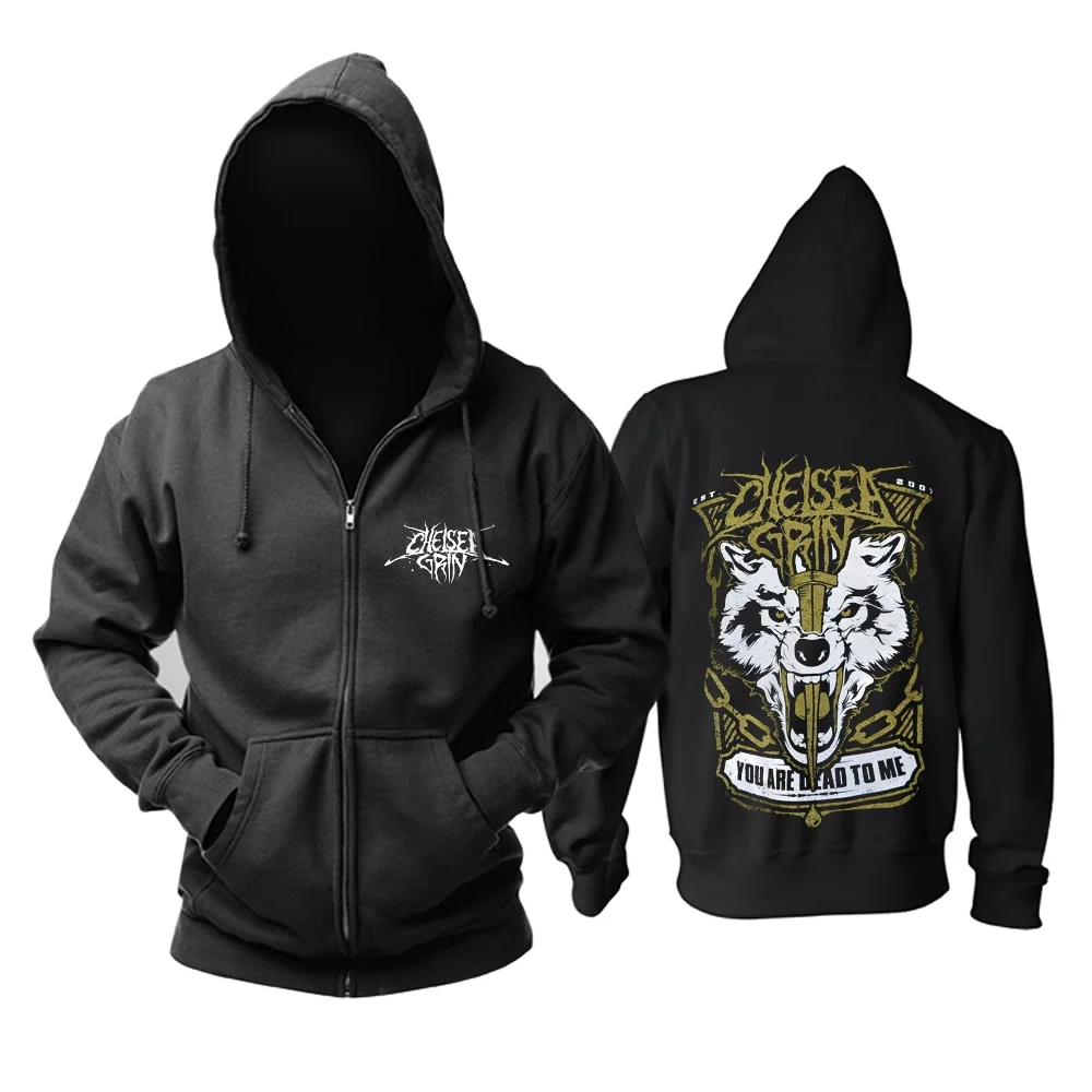 11 designs Zipper Sweatshirt Chelsea Grin Rock Cotton wolf hoodies shell jacket brand punk death heavy metal sudadera fleece