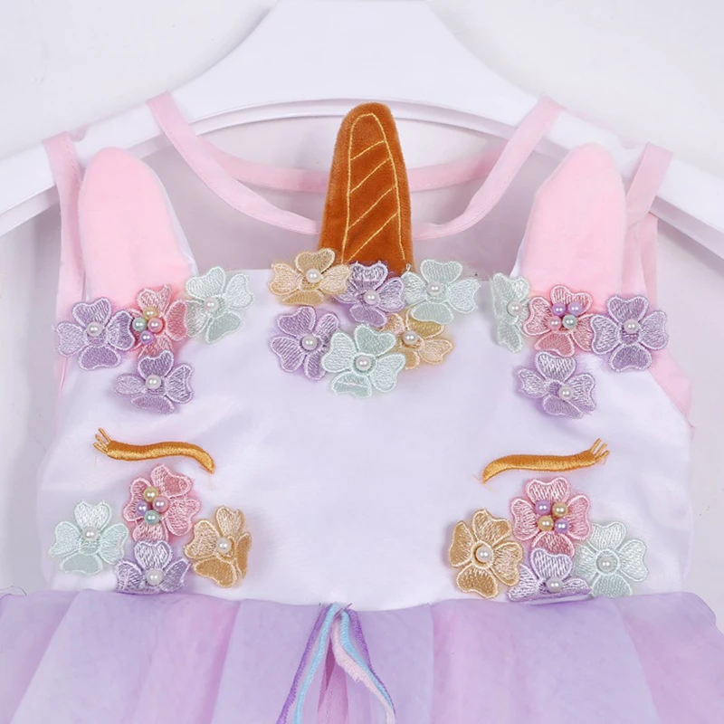 Colorful Children 2018 New Summer Unicorn Princess Dress Baby Girls Wedding Birthday Party Tutu Clothes | Детская одежда и обувь