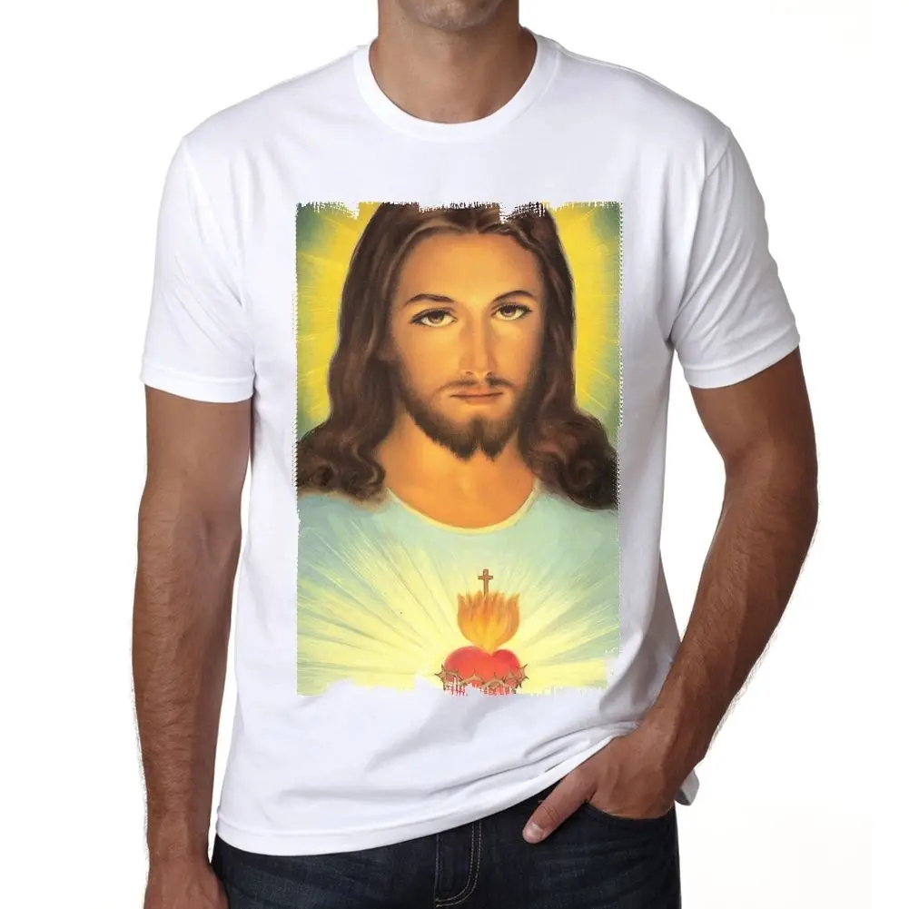 Мужская футболка с коротким рукавом Jesus Sacred Heart H модная бесплатная доставка 2018 |