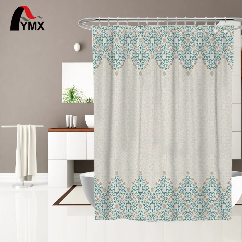 Шторы для ванной из 100% полиэстера с геометрическим рисунком этнические