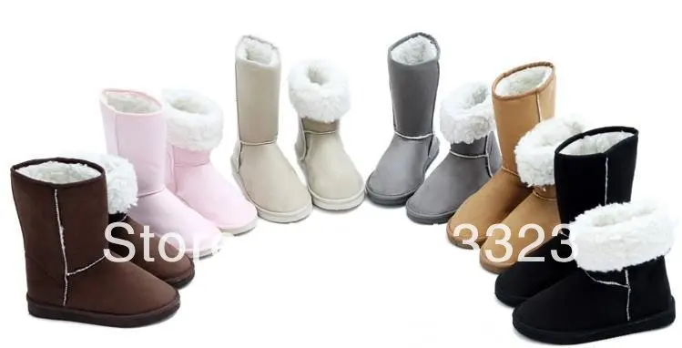 3pcs/lot HOT promotion!Women's Winter Snow boots shoes for Lady Gray Brown purple coffee Black Beige Pink 7 colors | Обувь