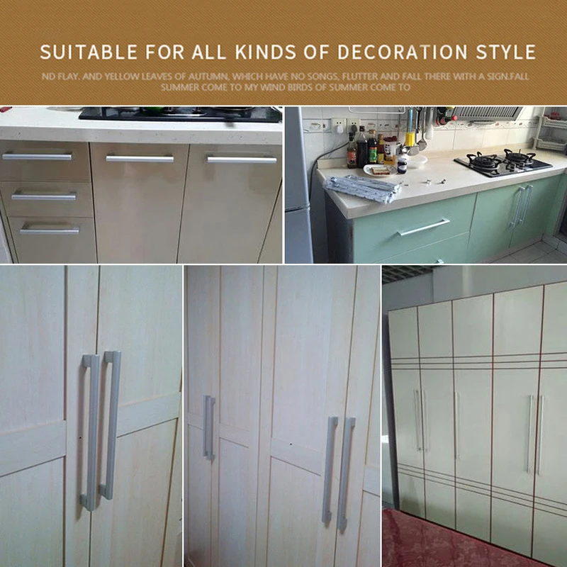 Алюминиевая белая дверная ручка из сплава для шкафов кухонных простые ручки