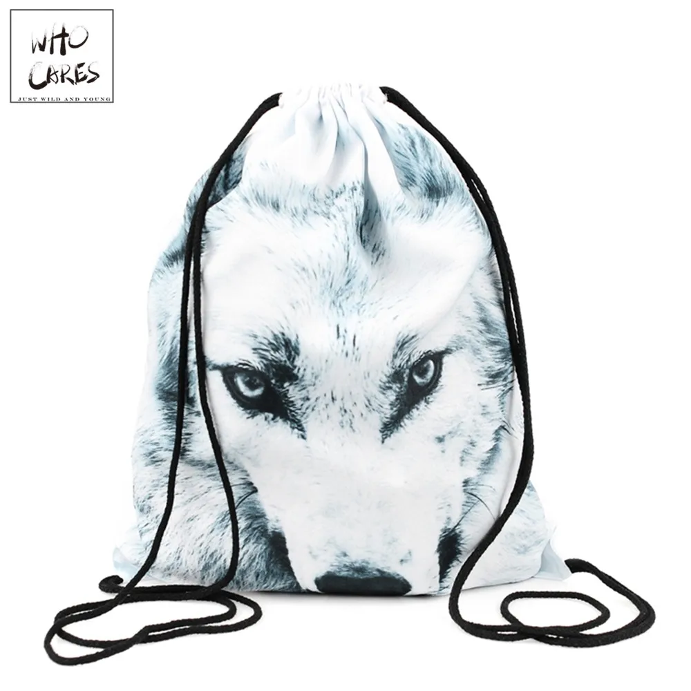 Белые рюкзаки с 3D принтом волка для девочек подростков новые модные женщин