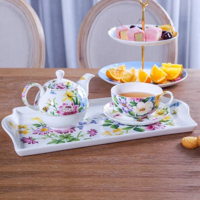 English Afternoon Tea Set Cup And Saucer British Simple Fresh Bone China Black Single Pot Ceramic Coffee Drinkware | Дом и сад