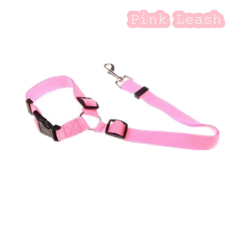Pink Leash Ремень безопасности для щенка, собаки, ремень безопасности для домашних собак, ошейник для собаки, поводок, 5 цветов - Цвет: Pink Leash