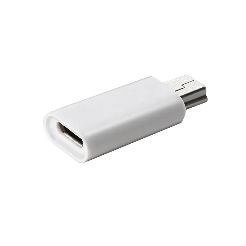 Белый мини-usb штекер к Micro Usb гнездовой разъем адаптера зарядное устройство для