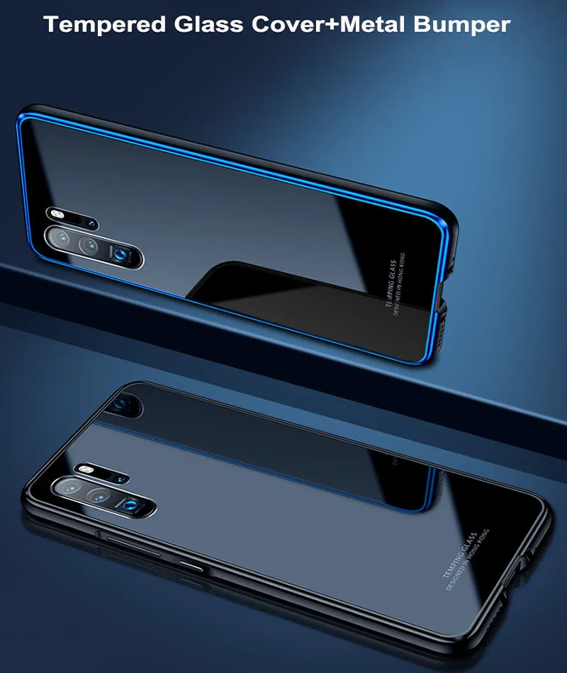 Для huawei P30 Pro Чехол металлический бампер покрытие PC край закаленное стекло твердая задняя крышка для huawei P20 Pro P10 Plus защитный чехол