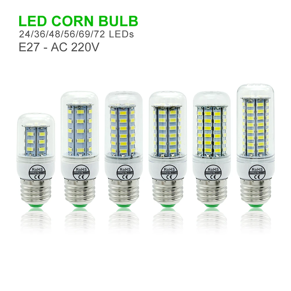 ANBLUB E27 Лампа E14 G9 GU10 B22 Светодиодный светильник 220 в 240 В 5730 SMD кукурузный 24 36 48 56 69 72