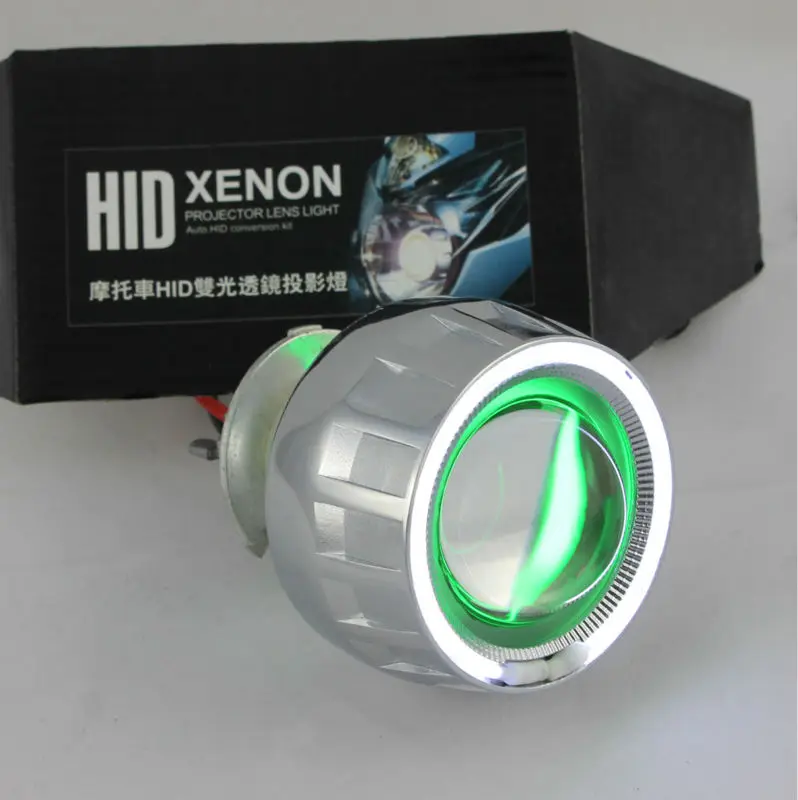 Мотоцикл Белый Ангел глаз Супер HID BI XENON объектив проектора комплект светильник