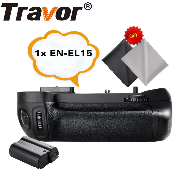 Travor Батарейный держатель для NIKON D7100 D7200 DSLR камера Замена MB-D15+ 1 шт. EN-EL15 литий-ионная батарея+ 2 шт. ткань для объектива