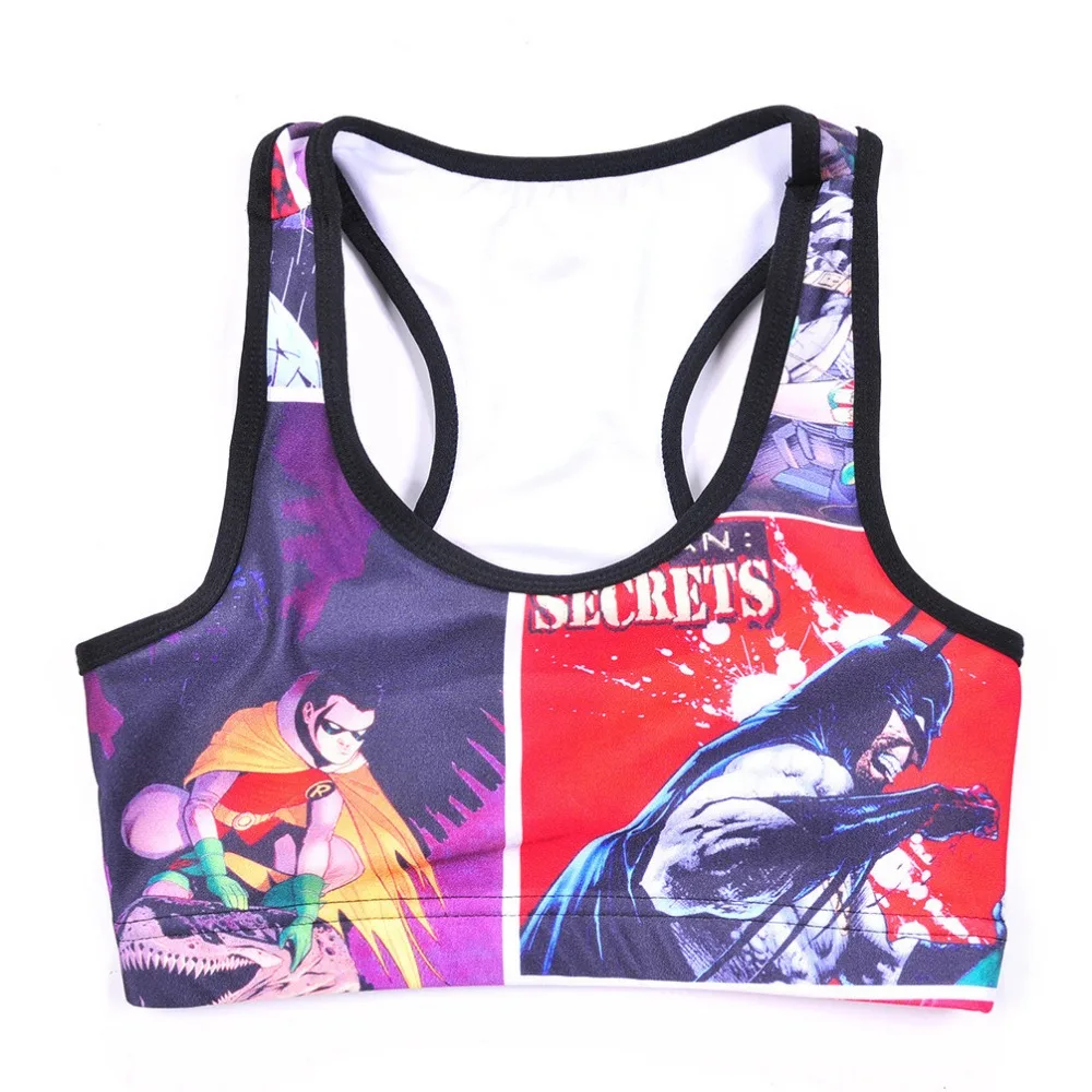 Женский короткий жилет для фитнеса с принтом комиксов Бэтмена беспроводное