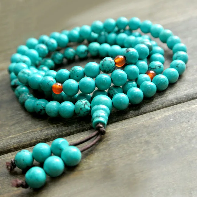 Natural Howlite 6mm 108 Beads Prayer Mala Bracelets Buddhist Jewelry For Man and Women | Украшения и аксессуары