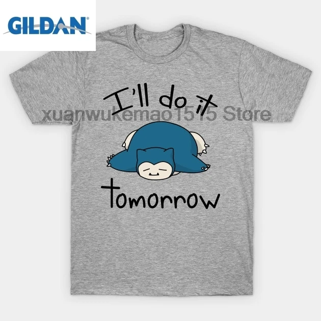 GILDAN/100% хлопковая Футболка с круглым вырезом и принтом Snorlax футболка i'll do it