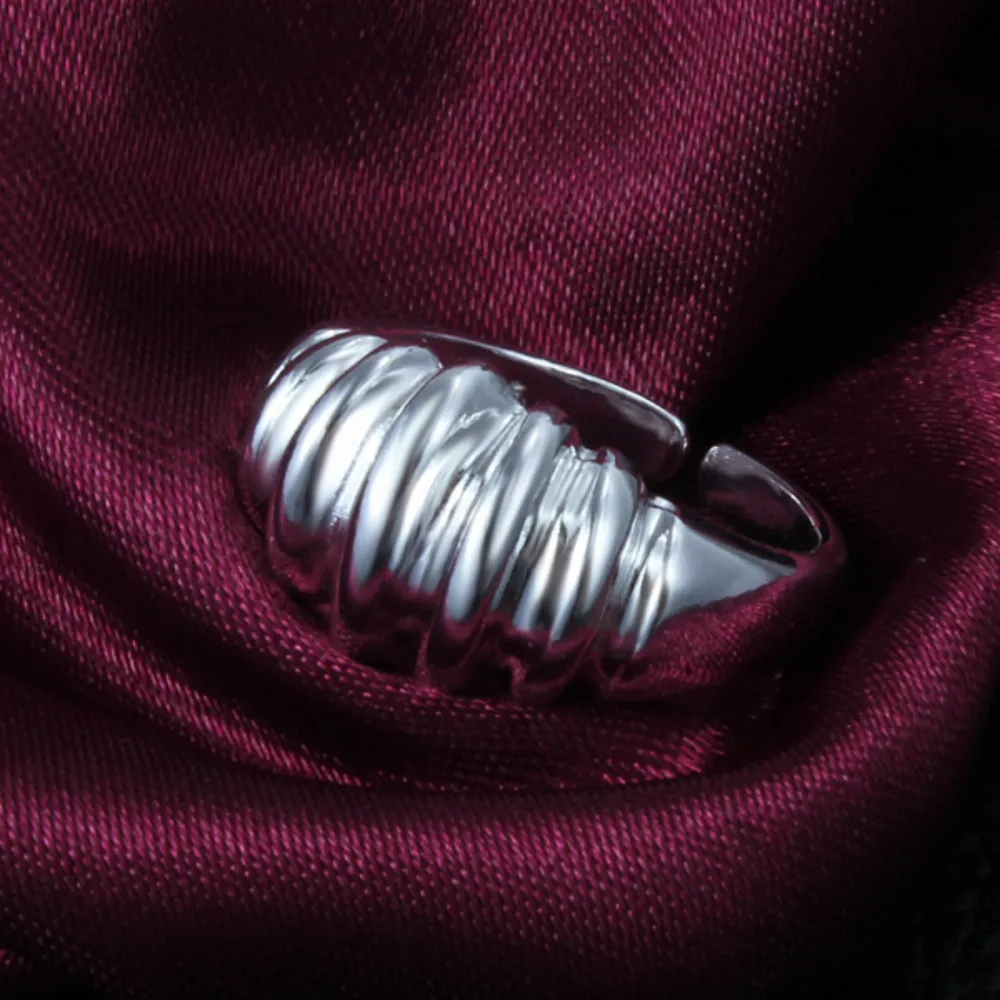 Новая мода гусеничный тип Новое Открытое кольцо в стиле панк 925 серебряные