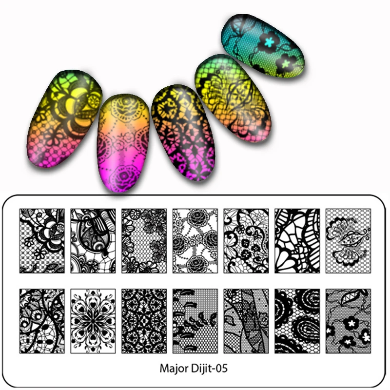 1 шт. пластины для стемпинга ногтей кружевной рисунок диск переносная печать