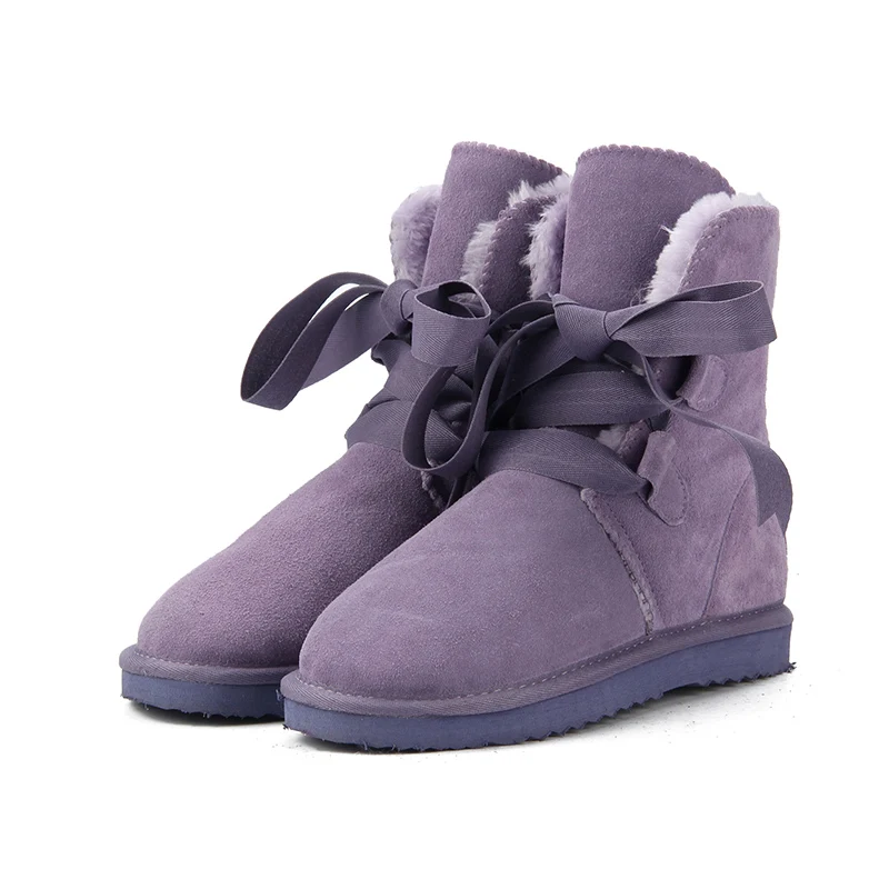 Purple MBR FORCE/Новинка; Модные женские зимние ботинки наивысшего качества; зимние ботинки из натуральной кожи; теплые женские ботинки; 12 цветов; американские размеры 3-13 - Цвет: Purple