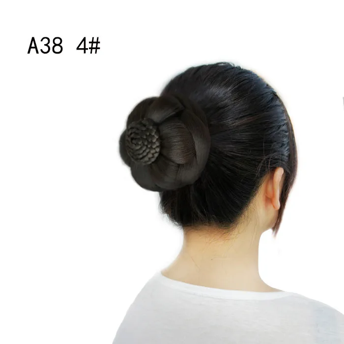 

9CM Fashion Women's Chignons Synthetic Bun Hairpiece Heat Resistant Knot Bob Lady Heat resistant Chignons Buns Hairpieces A38