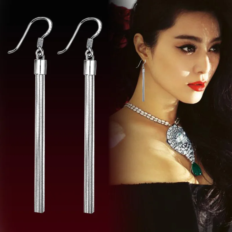 

New arrival free shipping high quality fashion tassels design 925 sterling silver ladies stud earrings wholesale jewelry